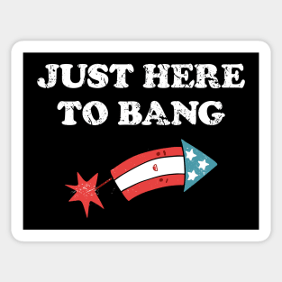 4th Of July 2021 Just Here To Bang Funny Sticker